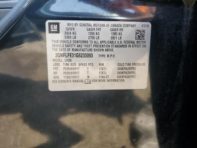2016 CHEVROLET EQUINOX LT - 2GNFLFE31G6233093