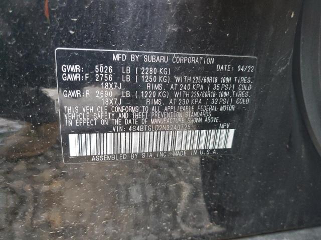 2022 SUBARU OUTBACK ON 4S4BTGLD2N3240725