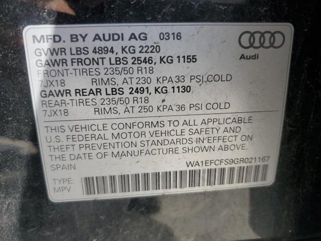 2016 AUDI Q3 PREMIUM WA1EFCFS9GR021167