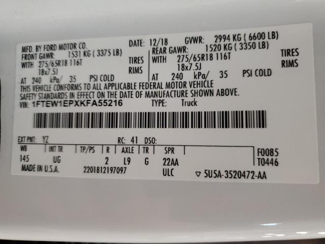 2019 FORD F150 SUPER 1FTEW1EPXKFA55216