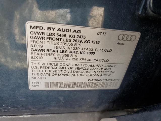 2018 AUDI Q5 PREMIUM WA1BNAFY9J2034211