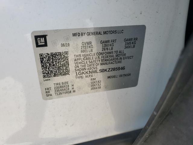 2019 GMC ACADIA SLT 1GKKNMLS0KZ285946