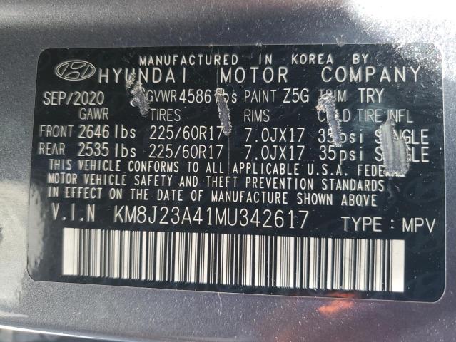 2021 HYUNDAI TUCSON SE KM8J23A41MU342617