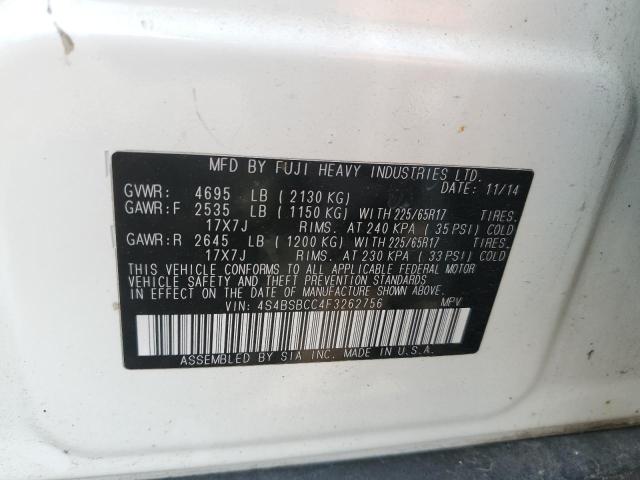 2015 SUBARU OUTBACK 2. - 4S4BSBCC4F3262756
