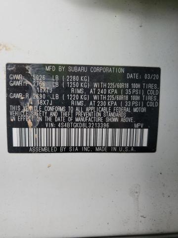 2020 SUBARU OUTBACK ON 4S4BTGKD8L3213396