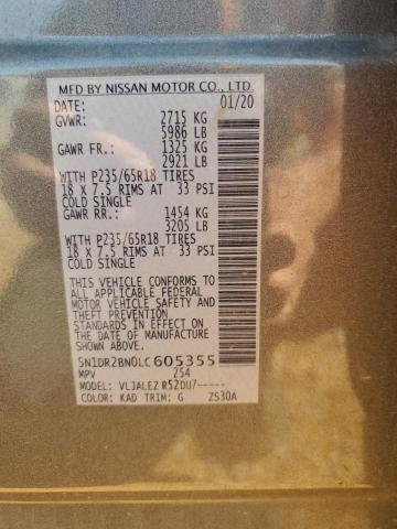 2020 NISSAN PATHFINDER - 5N1DR2BN0LC605355
