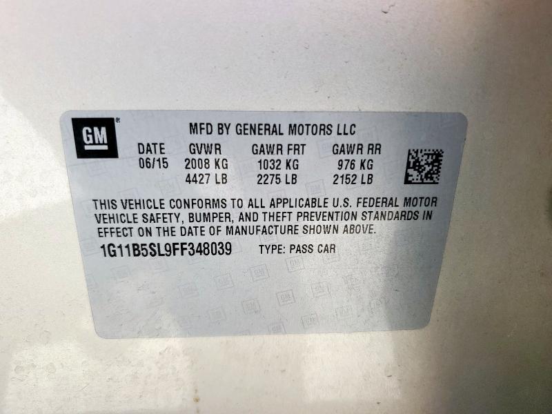2015 CHEVROLET MALIBU LS 1G11B5SL9FF348039