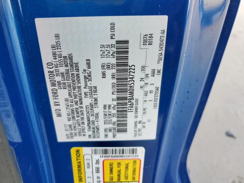 2017 FORD MUSTANG - 1FA6P8AM0H5347225