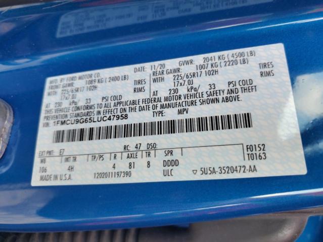 2020 FORD ESCAPE SE 1FMCU9G65LUC47958