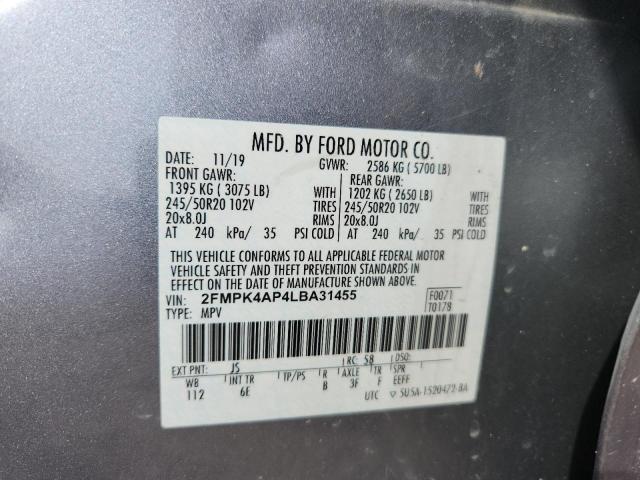 2020 FORD EDGE ST 2FMPK4AP4LBA31455