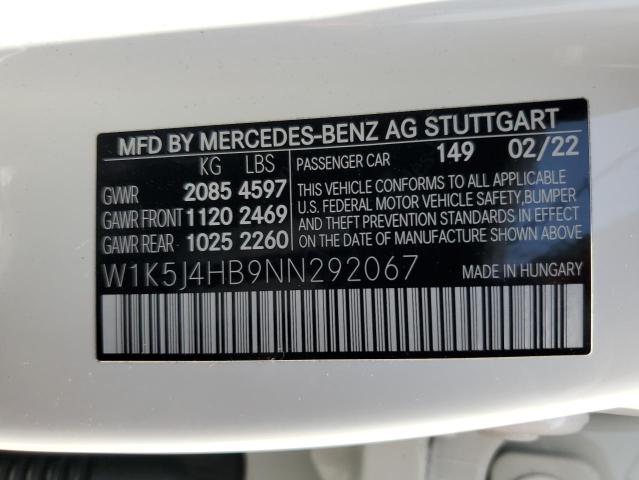 2022 MERCEDES-BENZ CLA 250 4M W1K5J4HB9NN292067