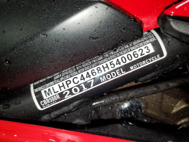 2017 HONDA CBR500 R - MLHPC4468H5400623
