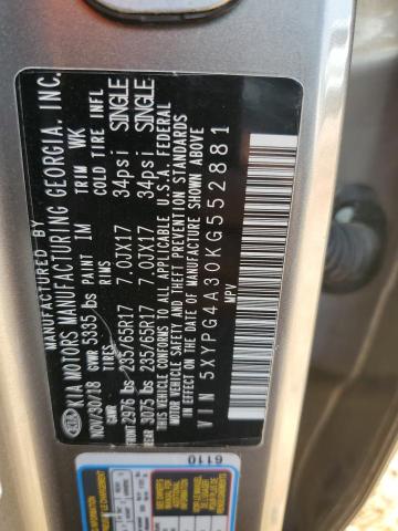 2019 KIA SORENTO L - 5XYPG4A30KG552881
