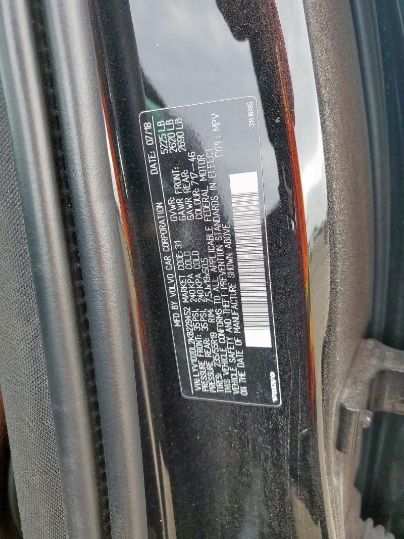 2019 VOLVO XC60 T5 IN LYV102DL2KB229452