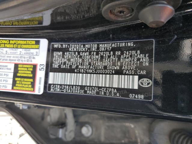 2018 TOYOTA CAMRY XSE 4T1BZ1HK5JU003024