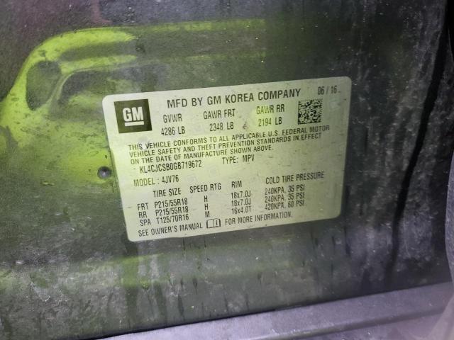 2016 BUICK ENCORE - KL4CJCSB0GB719672