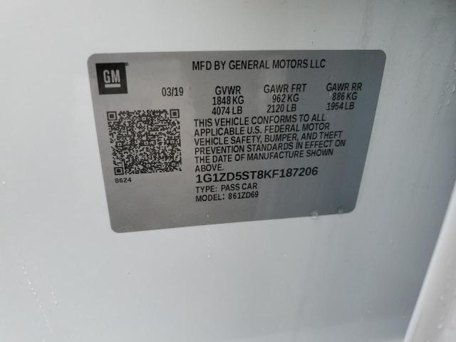 2019 CHEVROLET MALIBU 1G1ZD5ST8KF187206