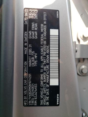 2022 VOLVO XC60 B6 R- YV4062RM0N1074291