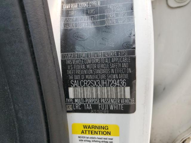 2018 LAND ROVER DISCOVERY SALCR2SX3JH729436