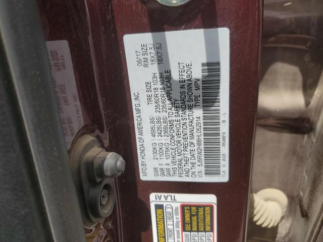 2017 HONDA CR-V EXL 5J6RW2H88HL052914