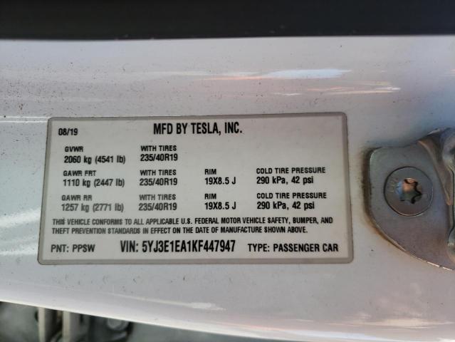 2019 TESLA MODEL 3 - 5YJ3E1EA1KF447947