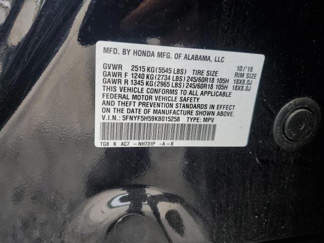 2019 HONDA PILOT EXL - 5FNYF5H59KB015258