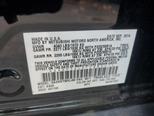 2015 MITSUBISHI OUTLANDER 4A4AP3AU8FE009374
