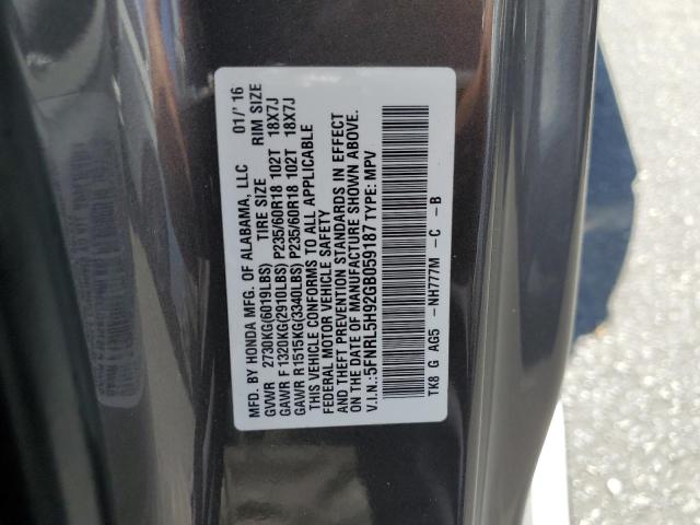 2016 HONDA ODYSSEY TO 5FNRL5H92GB059187
