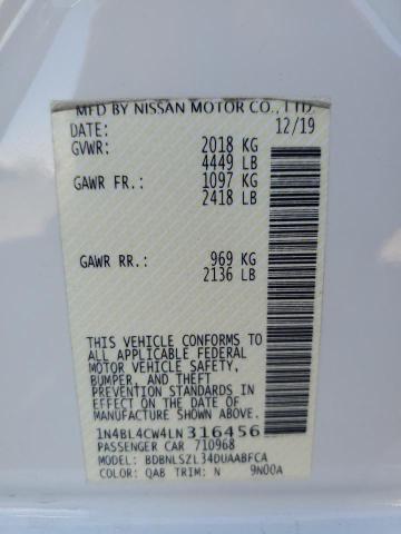2020 NISSAN ALTIMA SR 1N4BL4CW4LN316456