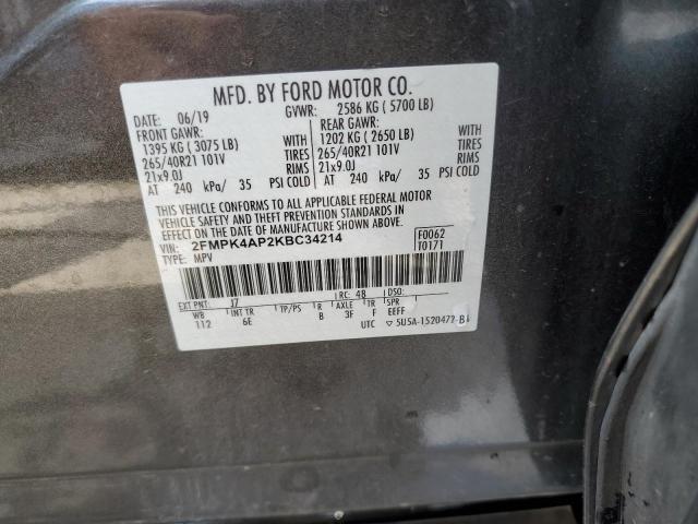 2019 FORD EDGE ST 2FMPK4AP2KBC34214