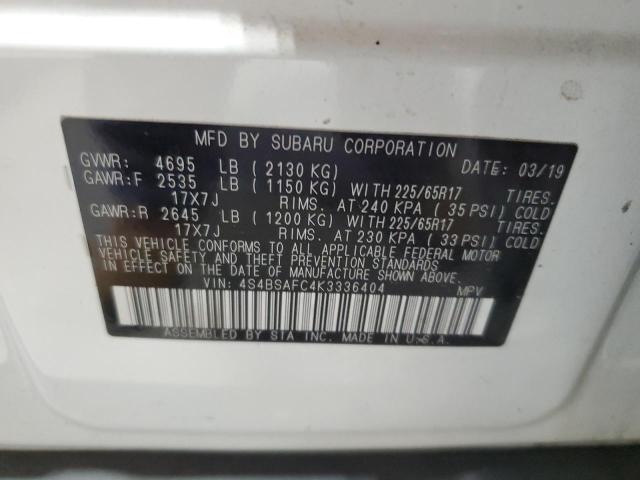2019 SUBARU OUTBACK 2. - 4S4BSAFC4K3336404
