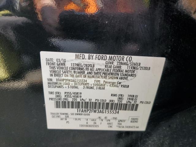 2010 FORD TAURUS LIM - 1FAHP2FW3AG155534