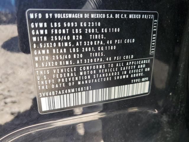 2022 VOLKSWAGEN TIGUAN SEL 3VV4B7AX4NM168181