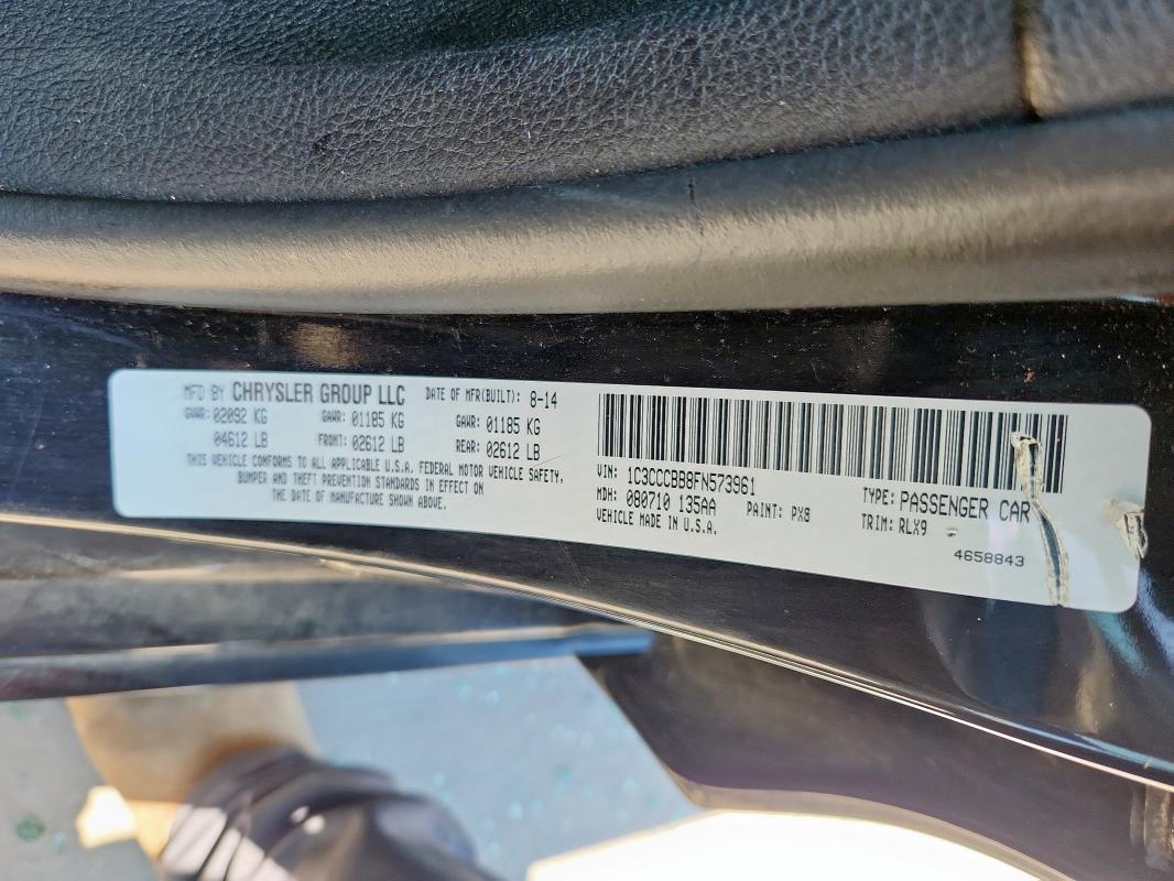 2015 CHRYSLER 200 S 1C3CCCBB8FN573961