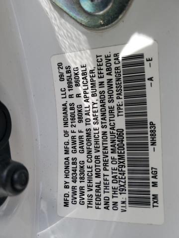 2021 HONDA INSIGHT TO 19XZE4F9XME004060