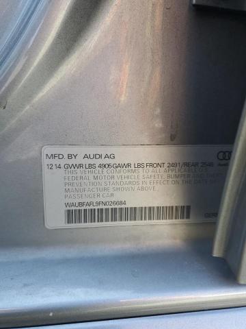 2015 AUDI A4 PREMIUM WAUBFAFL9FN026684
