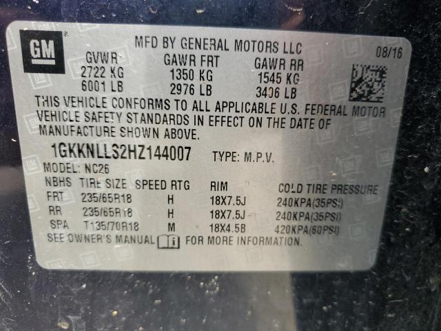 2017 GMC ACADIA SLE 1GKKNLLS2HZ144007