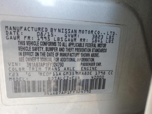 2015 NISSAN SENTRA S - 3N1AB7AP1FY324790
