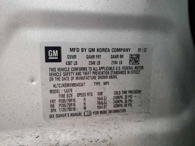 2022 CHEVROLET TRAX LS - KL7CJNSMXNB545347
