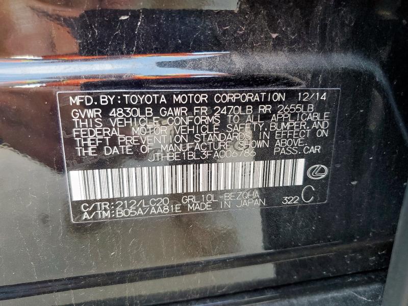 2015 LEXUS GS 350 JTHBE1BL3FA006786