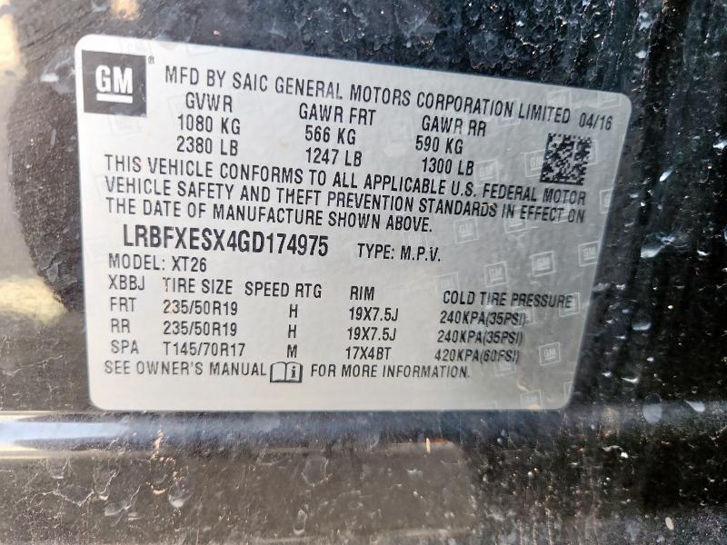 2016 BUICK ENVISION P LRBFXESX4GD174975
