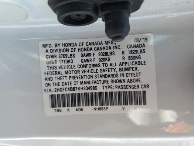 2019 HONDA CIVIC SPOR - 2HGFC4B87KH304986