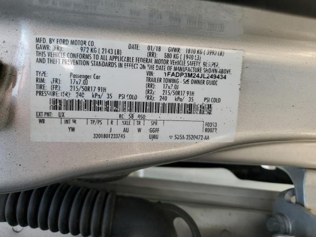 2018 FORD FOCUS SEL 1FADP3M24JL249434