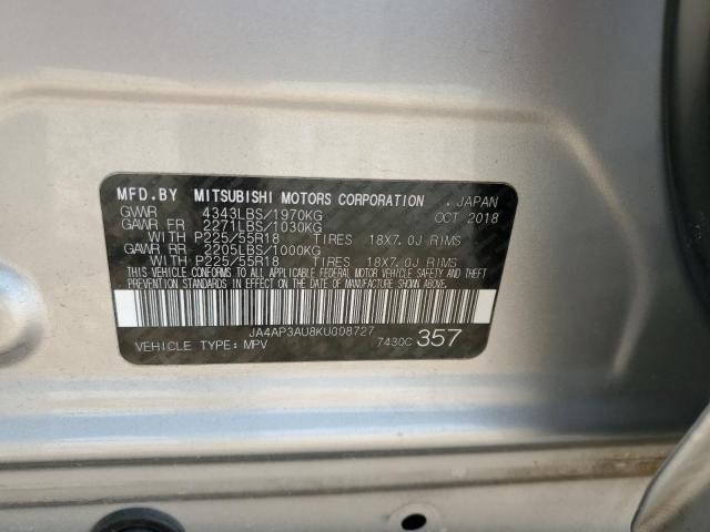 2019 MITSUBISHI OUTLANDER - JA4AP3AU8KU008727