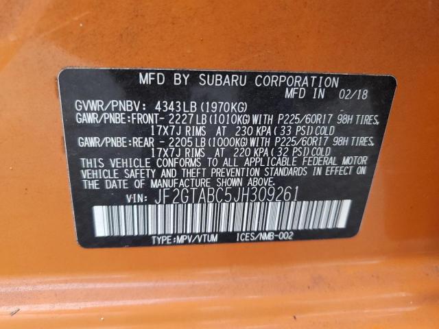 2018 SUBARU CROSSTREK - JF2GTABC5JH309261
