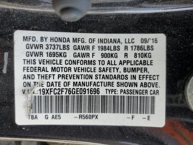 2016 HONDA CIVIC EX 19XFC2F76GE091696