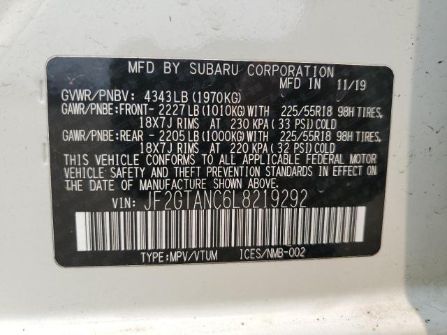 2020 SUBARU CROSSTREK - JF2GTANC6L8219292
