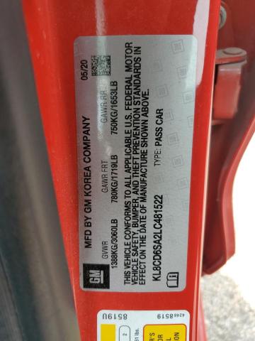 2020 CHEVROLET SPARK 1LT - KL8CD6SA2LC481522