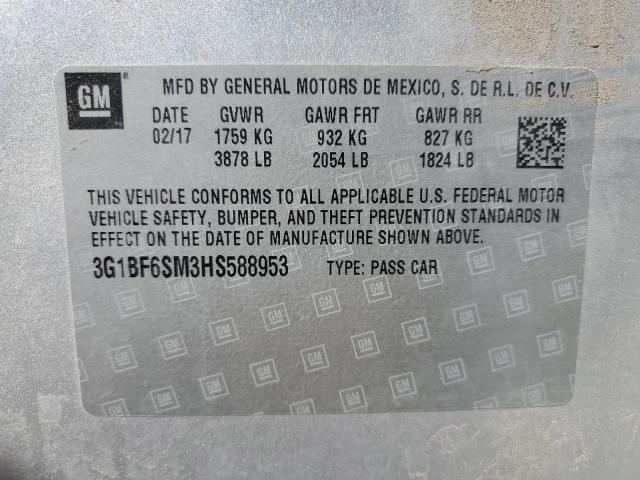 2017 CHEVROLET CRUZE PREM 3G1BF6SM3HS588953