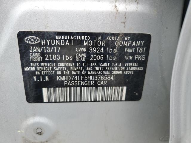 2017 HYUNDAI ELANTRA SE - KMHD74LF5HU376584